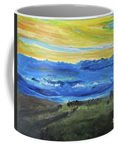 Landscape Coffee Mug featuring the painting Before the Rain by Linda Feinberg