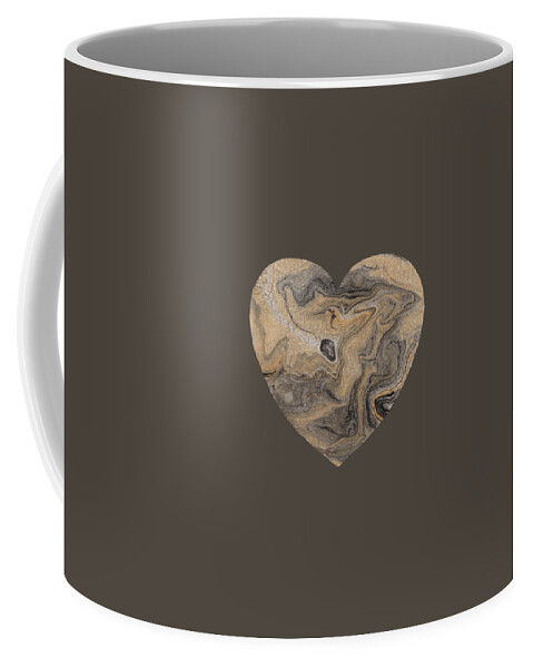 Stone Heart Coffee Mug featuring the painting Beige Marble Heart Watercolor by Irina Sztukowski