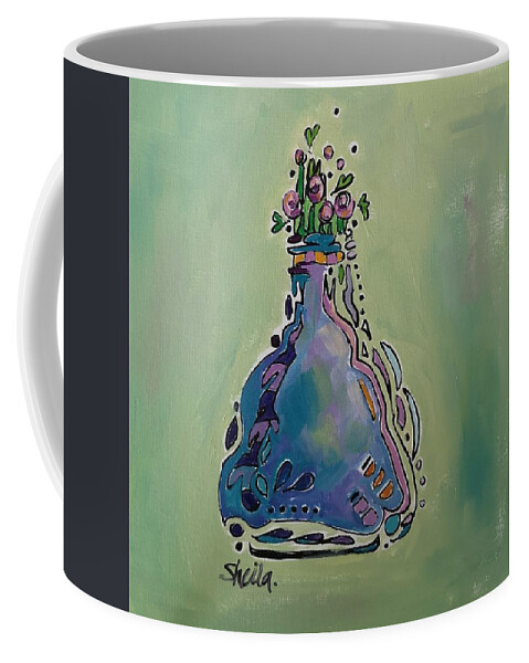Still Life Coffee Mug featuring the painting Bejeweled Bud Vase by Sheila Romard