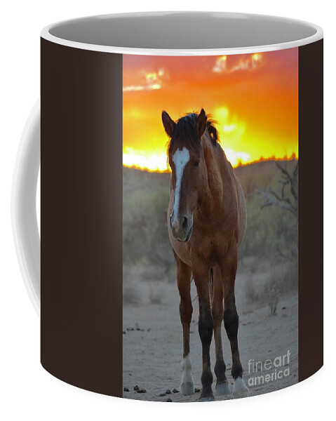 Salt River Wild Horses Coffee Mug featuring the digital art Beloved by Tammy Keyes