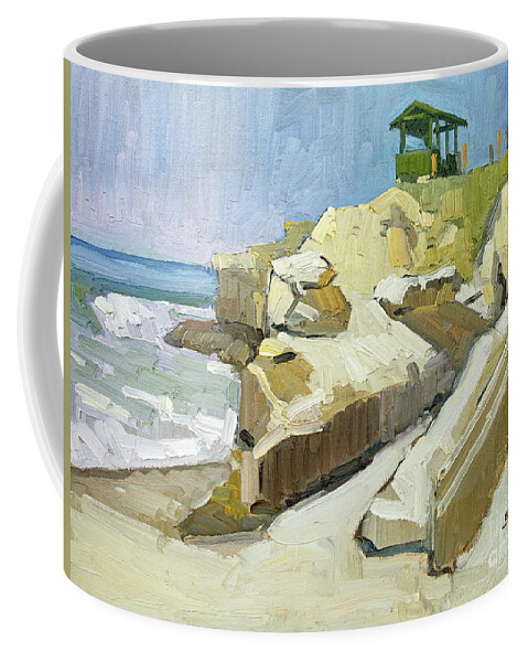 Belvedere Coffee Mug featuring the painting Belvedere Along the Ocean - La Jolla, San Diego, California by Paul Strahm