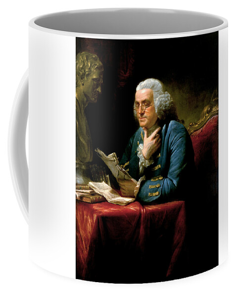 Benjamin Franklin Coffee Mug featuring the painting Ben Franklin by War Is Hell Store