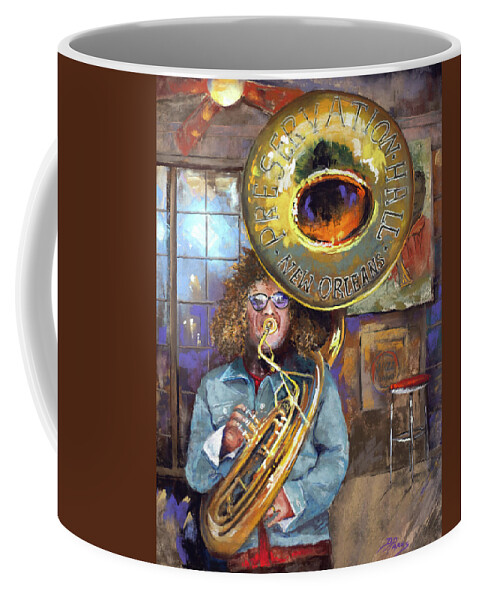 Musician Coffee Mug featuring the painting Ben Jaffe, Preservation Hall by Dianne Parks