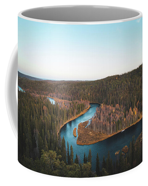 Kuusamo Coffee Mug featuring the photograph Bend in the Kitkajoki River in Oulanka National Park by Vaclav Sonnek