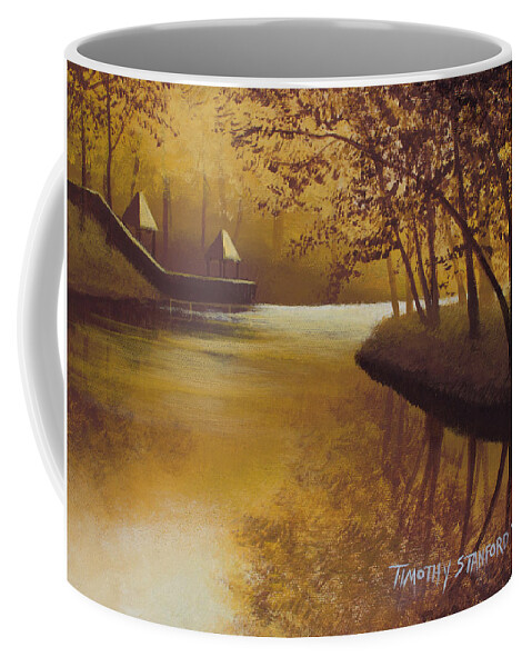 Landscape Coffee Mug featuring the painting Bending Light Study by Timothy Stanford