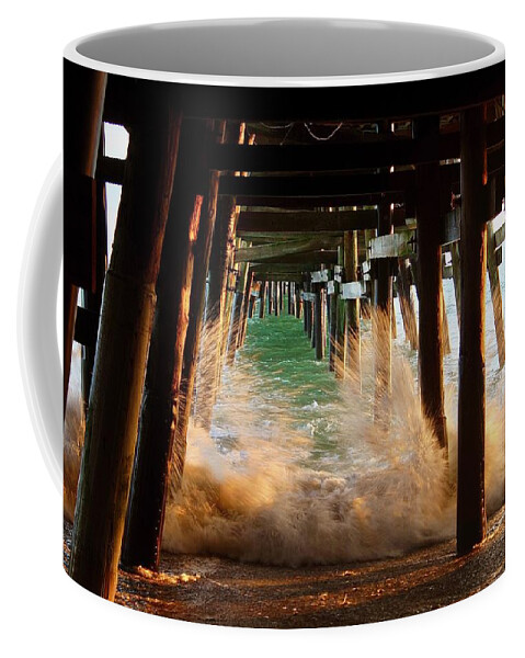 San Clemente Coffee Mug featuring the photograph Beneath the Pier by Brian Eberly