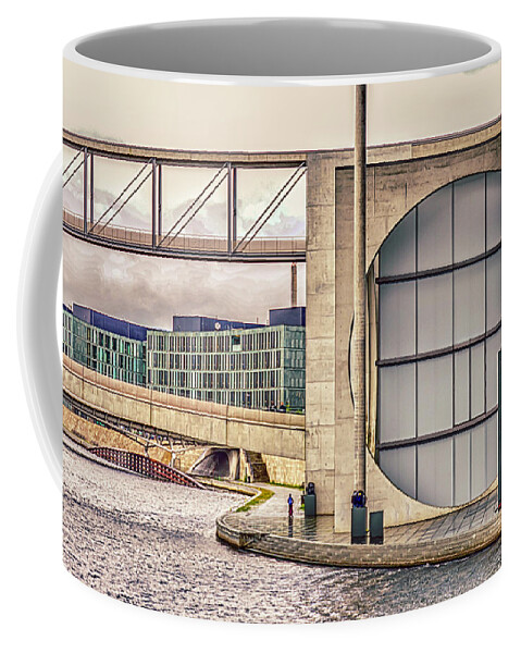 Federal Chancellery Coffee Mug featuring the photograph Berlin River Spree Walk by WAZgriffin Digital