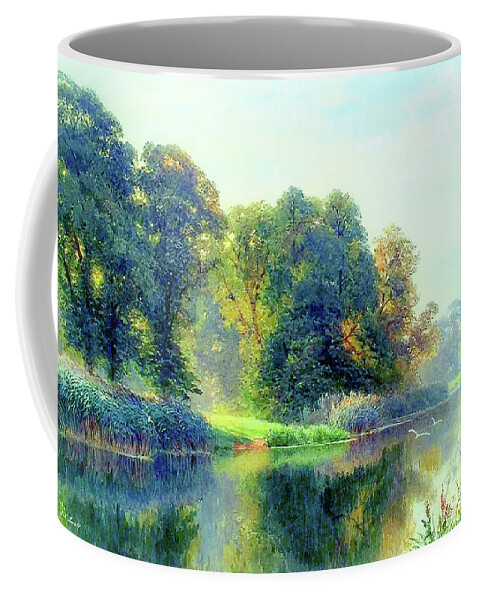 Landscape Coffee Mug featuring the painting Beside Still Waters by Jane Small