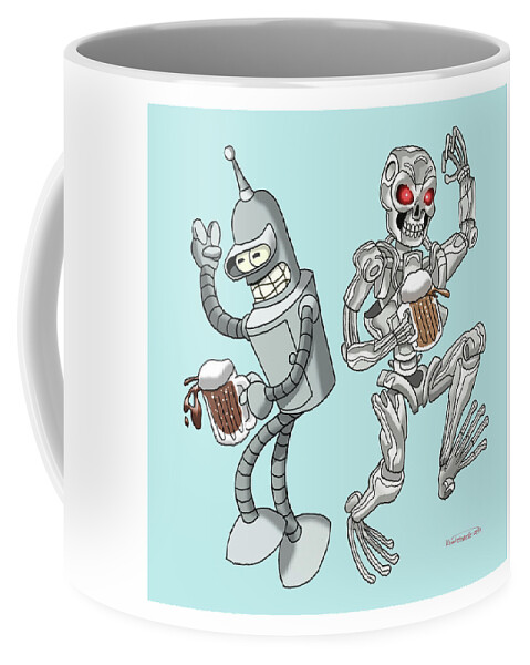 Terminator Coffee Mug featuring the digital art Best Buds 5 by Kynn Peterkin
