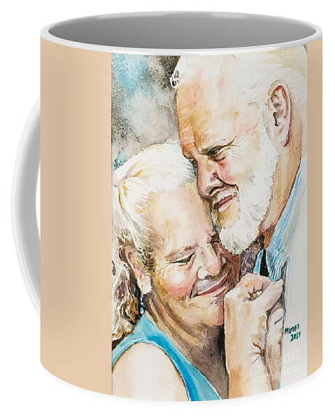 Couple Coffee Mug featuring the painting Best Friends by Merana Cadorette