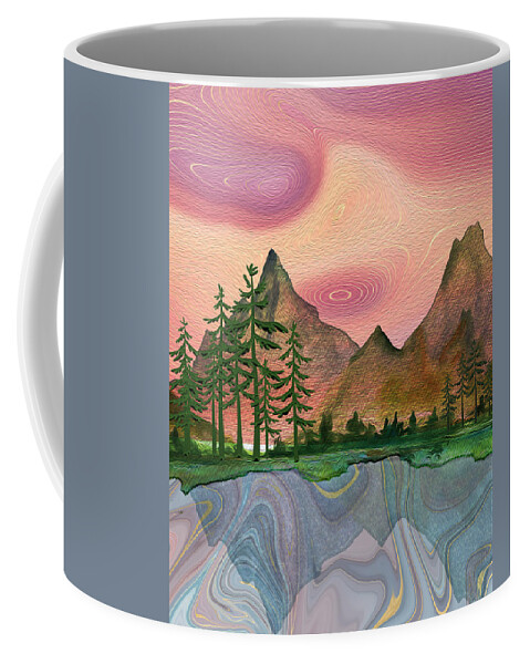 Mountains Coffee Mug featuring the digital art Best of Both Worlds by Mary Poliquin - Policain Creations