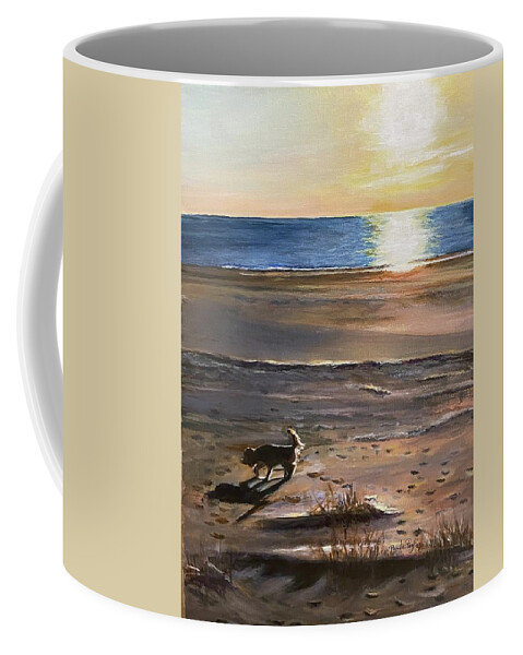 Painting Coffee Mug featuring the painting Best Time on the Beach by Paula Pagliughi