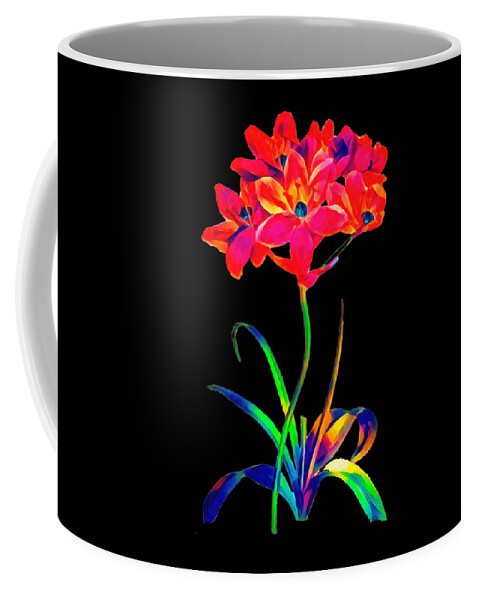 Black Coffee Mug featuring the photograph Bethlehem Flowers in Black by Munir Alawi