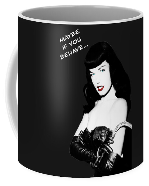 Bettie Page Coffee Mug featuring the photograph Bettie and her Whip by Franchi Torres
