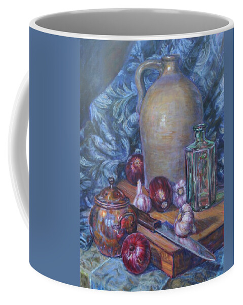 Still Life Coffee Mug featuring the painting Big Beige Jug by Veronica Cassell vaz