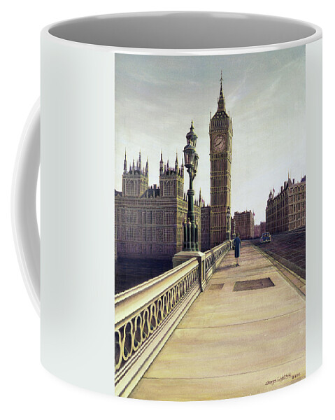 Architectural Cityscape Coffee Mug featuring the painting Big Ben and Parliament by George Lightfoot