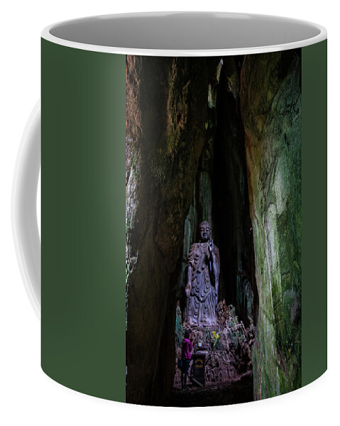 Ancient Coffee Mug featuring the photograph Big Buddha Inside Marble Mountain by Arj Munoz