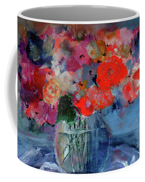 Big Coffee Mug featuring the digital art Big Fat Beautiful Bouquet Abstract by Lisa Kaiser