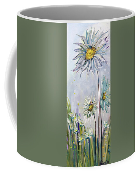 Daisies Coffee Mug featuring the painting Big Fat Daisies by Roxy Rich