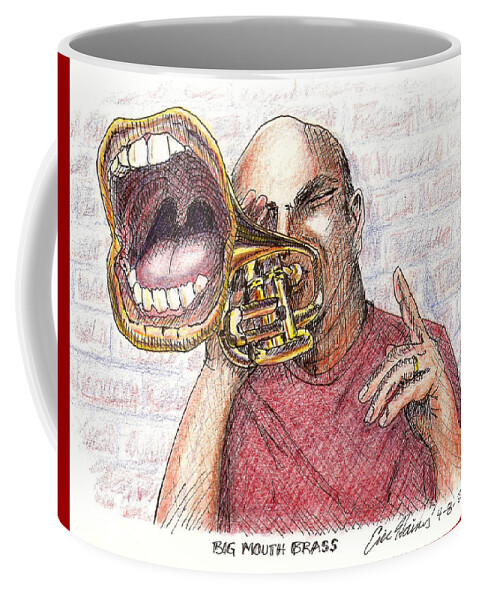 Big Coffee Mug featuring the drawing Big Mouth Brass by Eric Haines