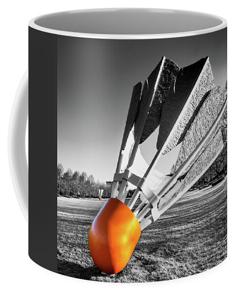 America Coffee Mug featuring the photograph Big Museum Shuttlecocks - Kansas City Selective Coloring by Gregory Ballos