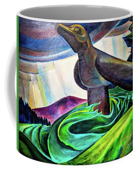 Big Raven Coffee Mug featuring the painting Big Raven 1931 by Emily Carr by Emily Carr
