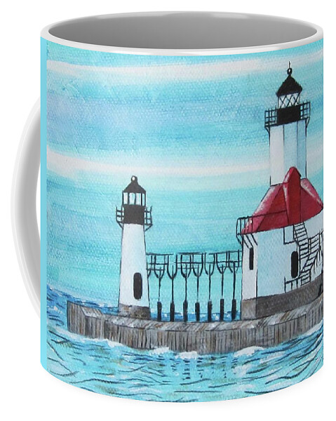 Lighthouse Coffee Mug featuring the painting Big Sister by Pamela Kirkham