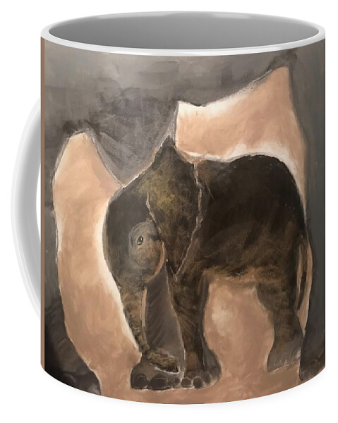  Coffee Mug featuring the mixed media Big/Small by Angie ONeal