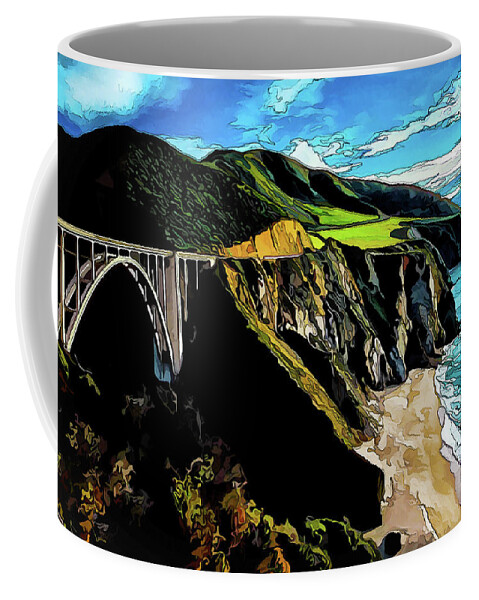 California Seascape Coffee Mug featuring the photograph Big Sur Bridge by ABeautifulSky Photography by Bill Caldwell