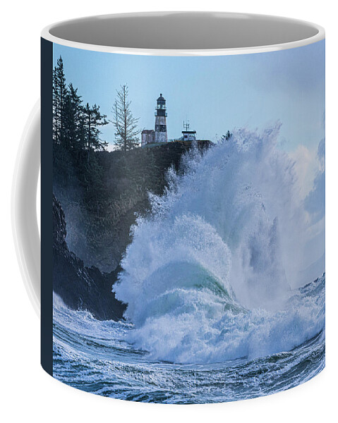 Cape Coffee Mug featuring the photograph Big Waves at Cape Disappointment by Patrick Campbell