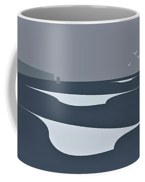 Sea Coffee Mug featuring the digital art Big Waves by Fatline Graphic Art