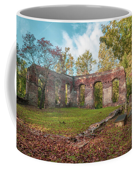 Abandoned Coffee Mug featuring the photograph Biggin Church Ruins 6 by Cindy Robinson