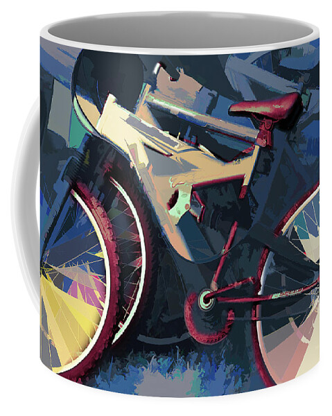 Found Object Coffee Mug featuring the digital art Bike by Steve Ladner