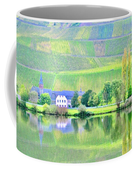 River Coffee Mug featuring the photograph Biking on the Mosel River by Dorsey Northrup