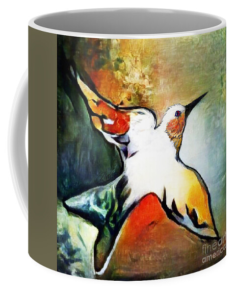 American Art Coffee Mug featuring the digital art Bird Flying Solo 009 by Stacey Mayer