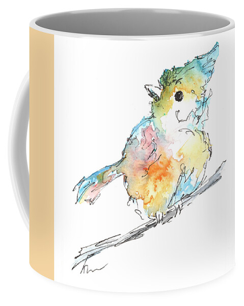 Bird Coffee Mug featuring the painting Pretty Bird by Katrina Nixon