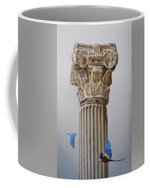 Realism Coffee Mug featuring the painting bird of Paradise by Zusheng Yu