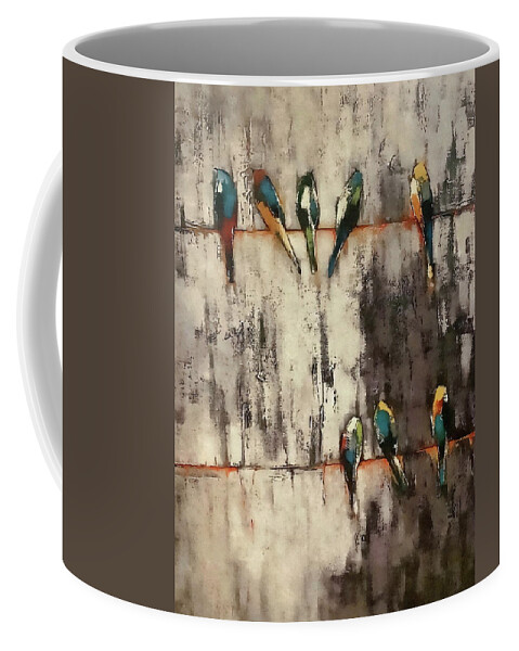 Birds Coffee Mug featuring the photograph Birds on a Wire by Andrea Kollo