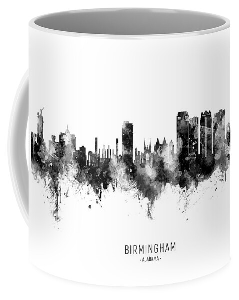 Birmingham Coffee Mug featuring the digital art Birmingham Alabama Skyline #12 by Michael Tompsett