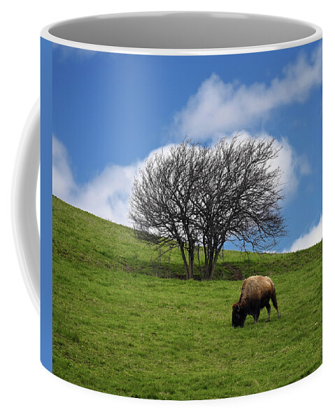 Bison Coffee Mug featuring the photograph Bison Tree by Steven Nelson