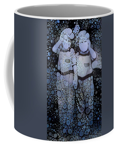 Buys Coffee Mug featuring the digital art Black and Blue by Matthew Lazure