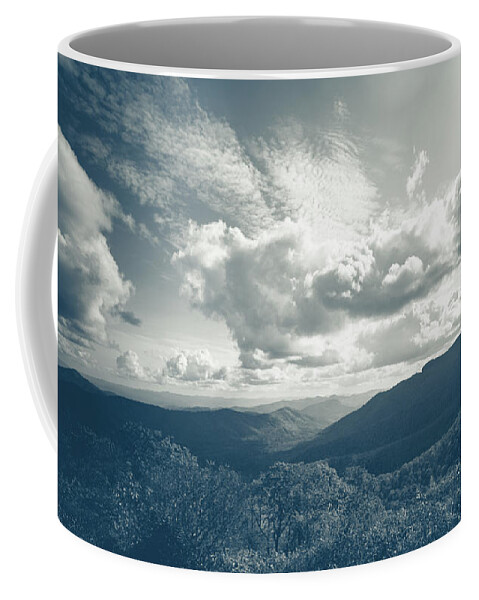 Blue Ridge Parkway Coffee Mug featuring the photograph Black and White and Fall on the Blue Ridge Parkway by Joni Eskridge