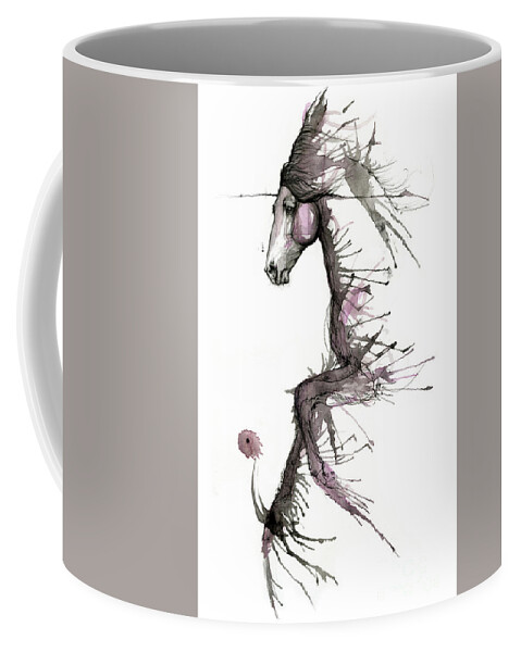 Horse Coffee Mug featuring the painting Black horse 2020 05 28 by Ang El