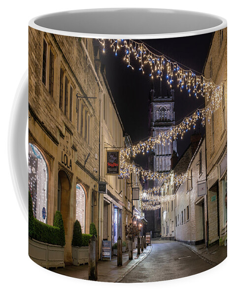Cirencester Coffee Mug featuring the photograph Black Jack Street Cirencester at Christmas by Tim Gainey