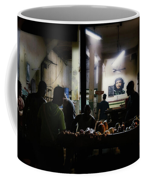 Cuba Coffee Mug featuring the photograph Black Market at night by Micah Offman