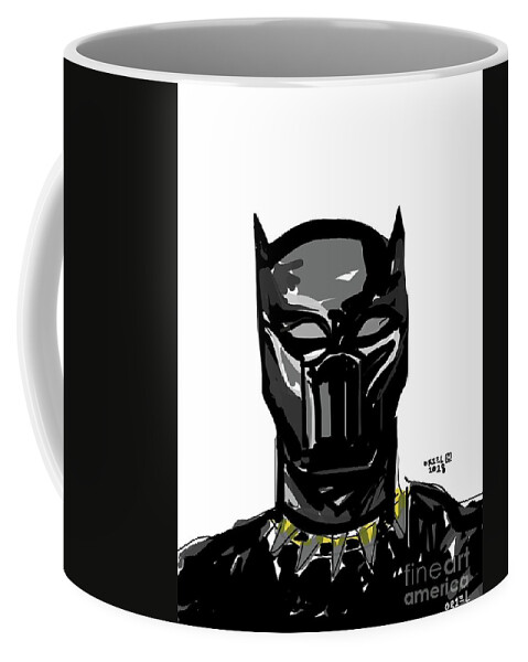  Coffee Mug featuring the painting Black Panther by Oriel Ceballos