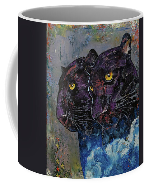 Big Coffee Mug featuring the photograph Black Panthers by Michael Creese