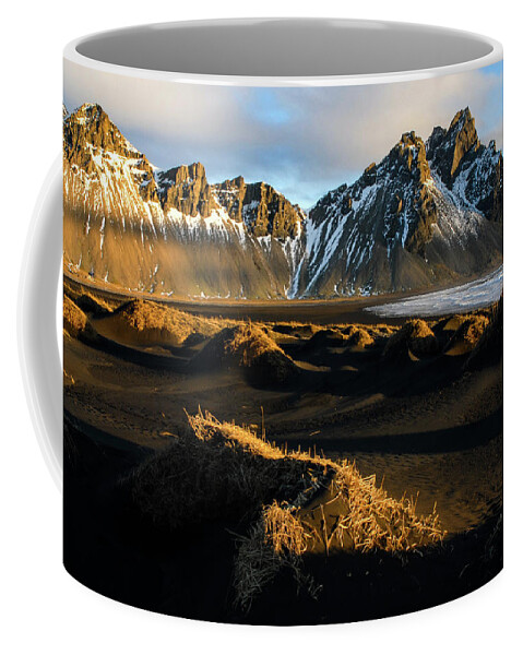 Iceland Coffee Mug featuring the photograph The Language Of Light - Black Sand Beach, Iceland by Earth And Spirit