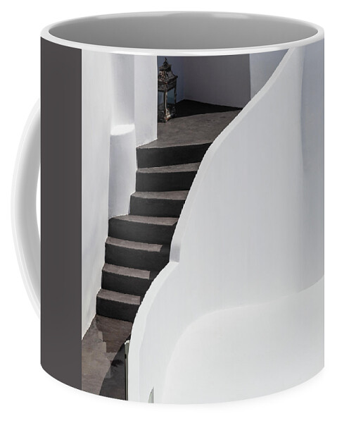Greece Coffee Mug featuring the photograph Black Staircase by Evgeni Dinev