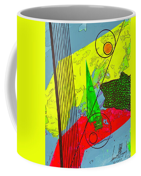  Coffee Mug featuring the mixed media Black Strings Left 111411 by Lew Hagood